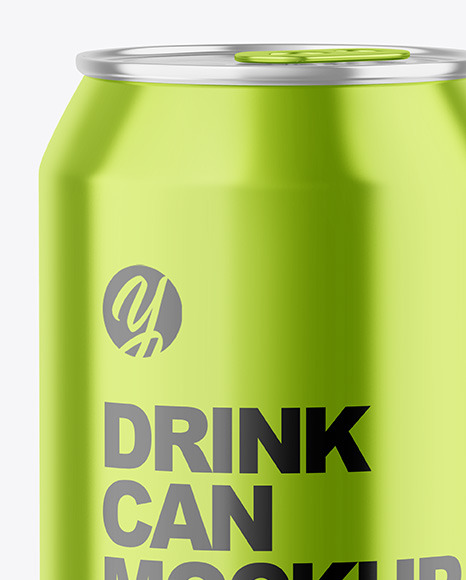 330ml Glossy Metallic Drink Can Mockup PSD #1