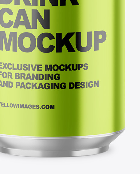 330ml Glossy Metallic Drink Can Mockup PSD #6
