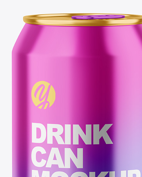 330ml Glossy Metallic Drink Can Mockup PSD #7