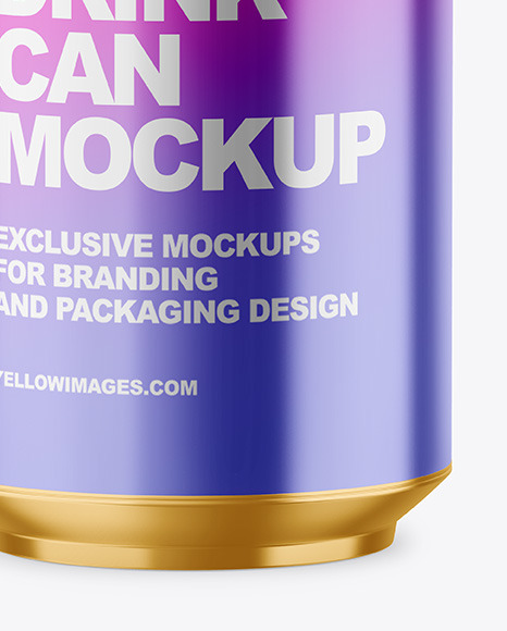 330ml Glossy Metallic Drink Can Mockup PSD #5