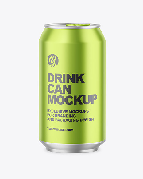 330ml Matte Metallic Drink Can Mockup