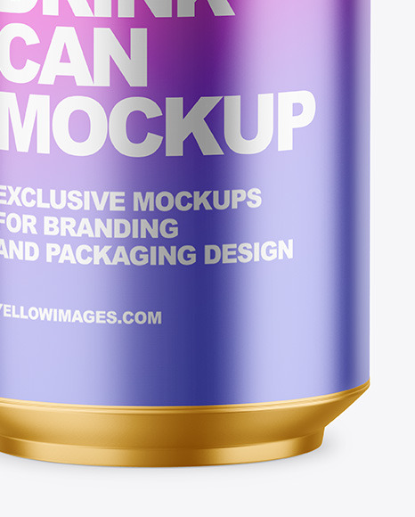330ml Matte Metallic Drink Can Mockup PSD #6