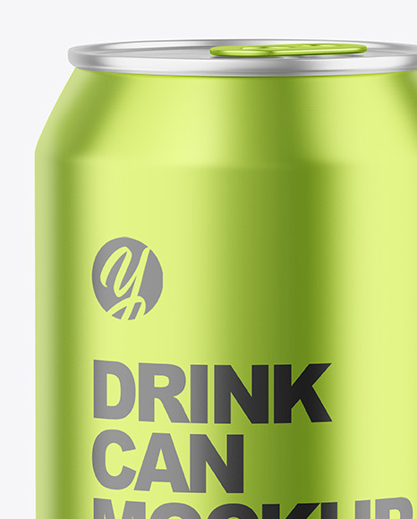 330ml Matte Metallic Drink Can Mockup PSD #7
