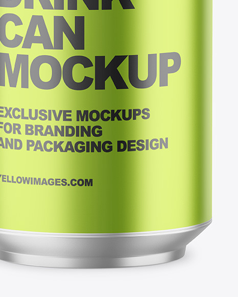 330ml Matte Metallic Drink Can Mockup PSD #5