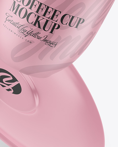 Matte Coffee Cup   Saucer w  Splash Mockup PSD #7