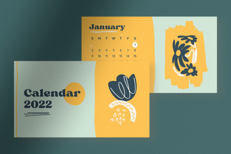 Yellowish Abstract Pattern Calendar 2022