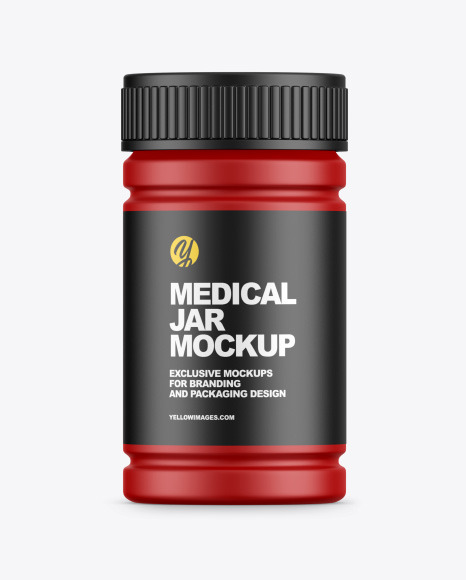 Matte Plastic Pharmacy Jar Mockup