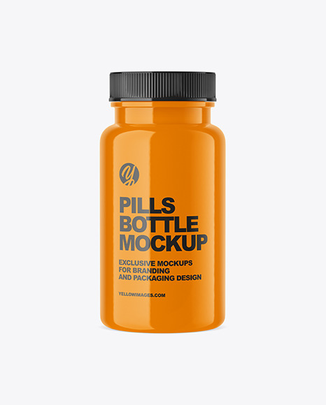 Glossy Pills Bottle Mockup PSD #2