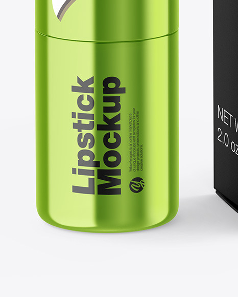 Metallic Lipstick Tube w  Box Mockup PSD #1