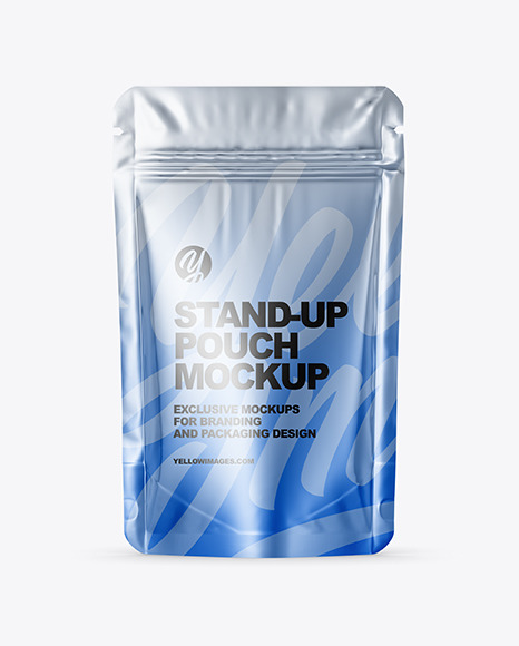 Metallic Stand Up Pouch Mockup PSD #2