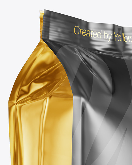 Glossy Coffee Bag Mockup   Halfside View PSD #2