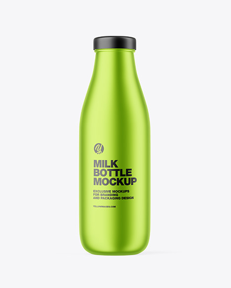 Metallic Milk Bottle Mockup