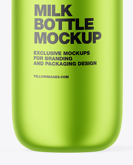 Metallic Milk Bottle Mockup PSD #1