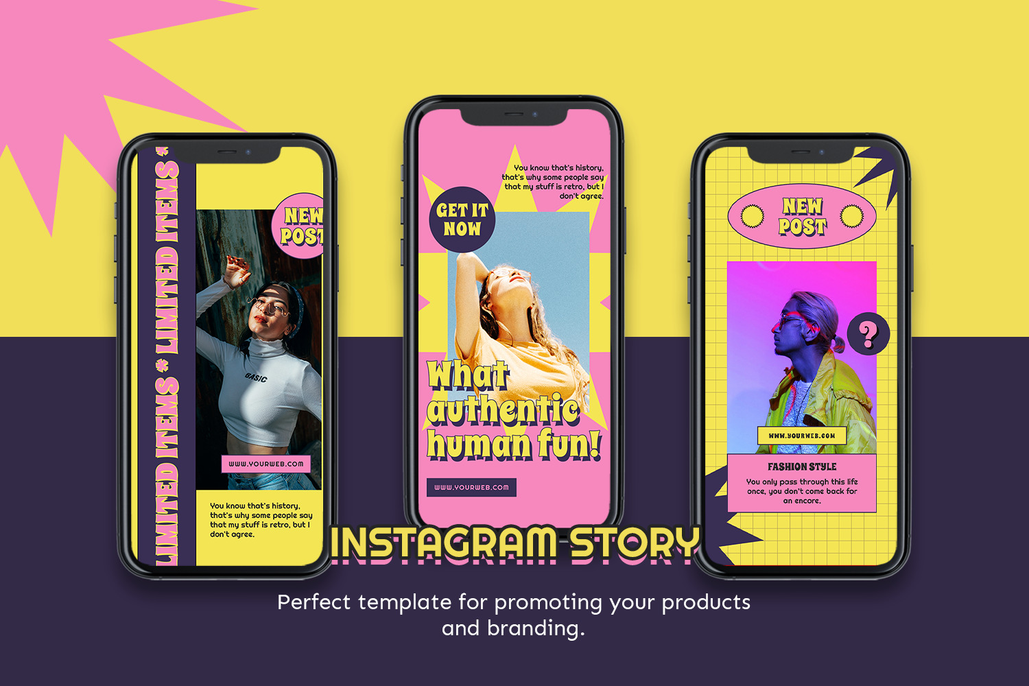 Acroman Instagram Template on Yellow Images Creative Store