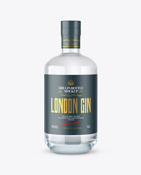 Dry Gin Bottle with Wooden Cap Mockup PSD #4