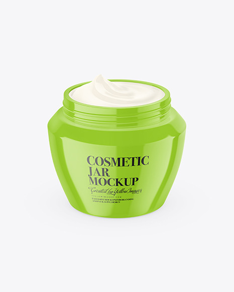 Opened Cosmetic Jar Mockup Opened