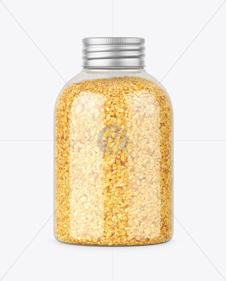 Yellow Bath Salt in Jar Mockup PSD #1