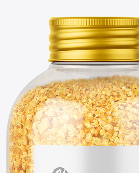 Yellow Bath Salt in Jar Mockup PSD #3