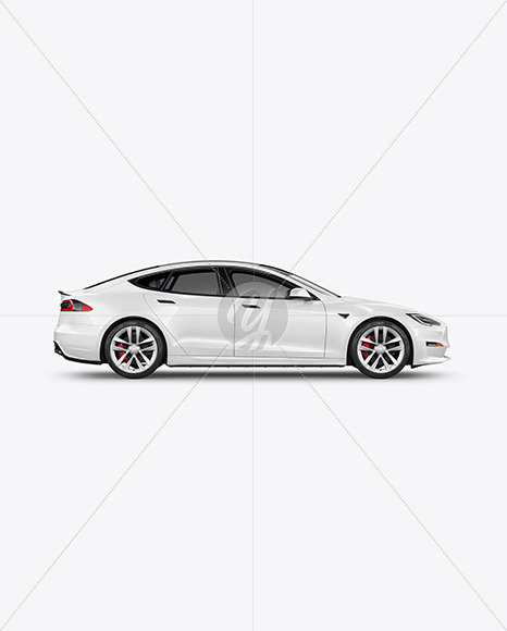 Electric Executive Car Mockup   Side View PSD #3
