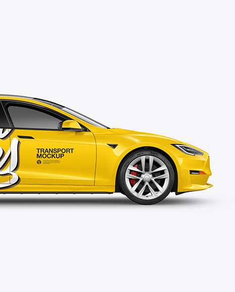 Electric Executive Car Mockup - Side View