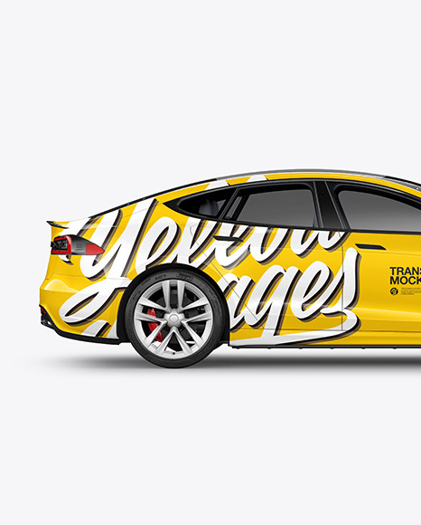 Electric Executive Car Mockup   Side View PSD #2