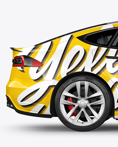 Electric Executive Car Mockup   Side View PSD #1