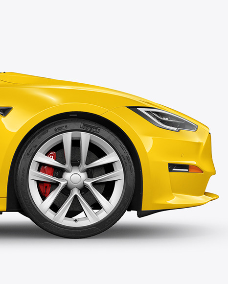 Electric Executive Car Mockup   Side View PSD #6