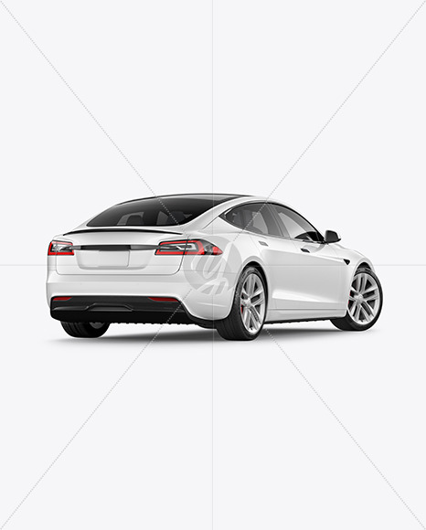 Electric Executive Car Mockup   Back Half Side View PSD #3