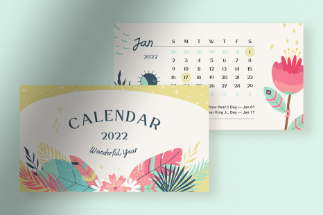 Nature Festival Pastel Boho Celestial Calendar 2022