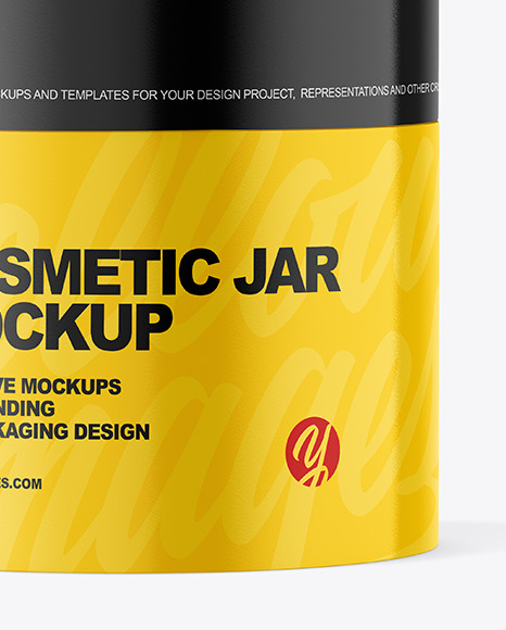 Gloss Cosmetic Jar with Wood Cap Mockup PSD #7