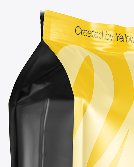 Matte Coffee Bag Mockup   Halfside View PSD #2