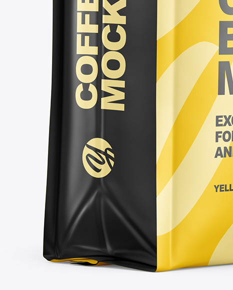 Matte Coffee Bag Mockup   Halfside View PSD #1