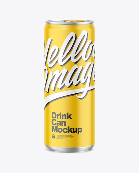 330ml Metallic Drink Can w/ Matte Finish Mockup