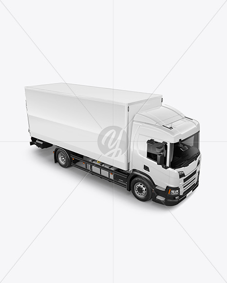 Box Truck Mockup   Half Side View PSD #3