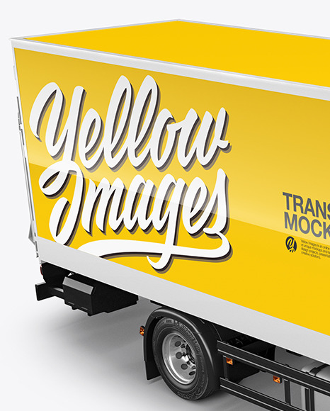 Box Truck Mockup   Half Side View PSD #1