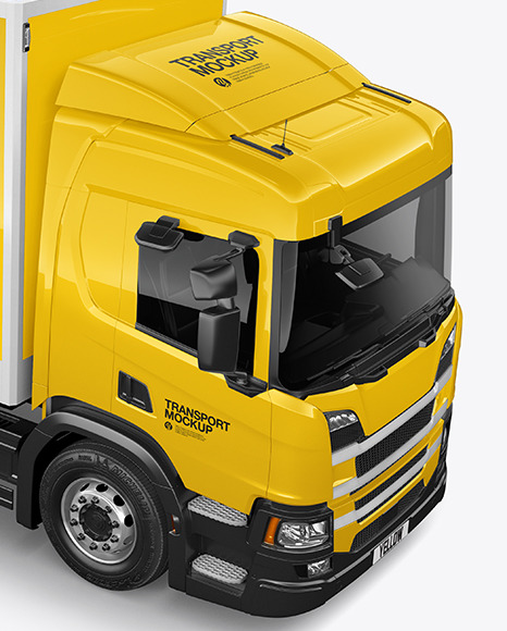 Box Truck Mockup   Half Side View PSD #6