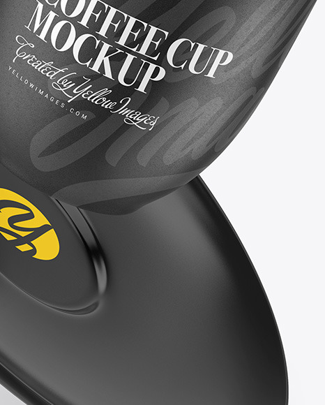 Ceramic Coffee Cup   Saucer w  Splash Mockup PSD #7