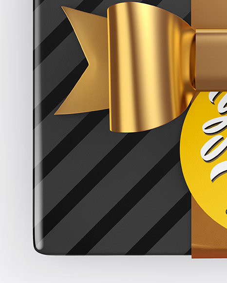 Gift Box w  Label Mockup PSD #1