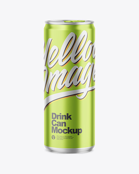 330ml Matte Metallic Drink Can Mockup