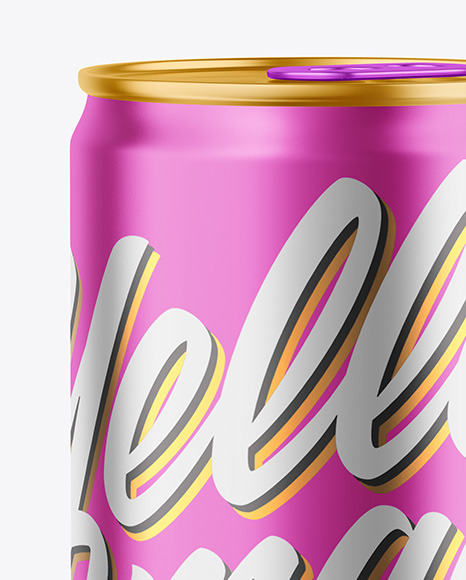 330ml Matte Metallic Drink Can Mockup PSD #1