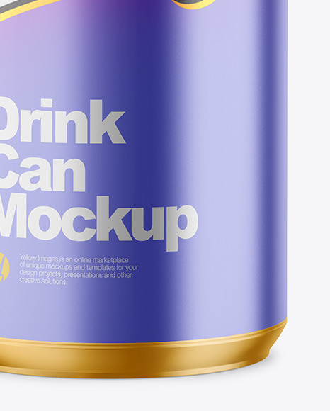 330ml Matte Metallic Drink Can Mockup PSD #6