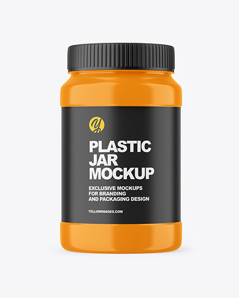 Glossy Plastic Jar Mockup PSD #3