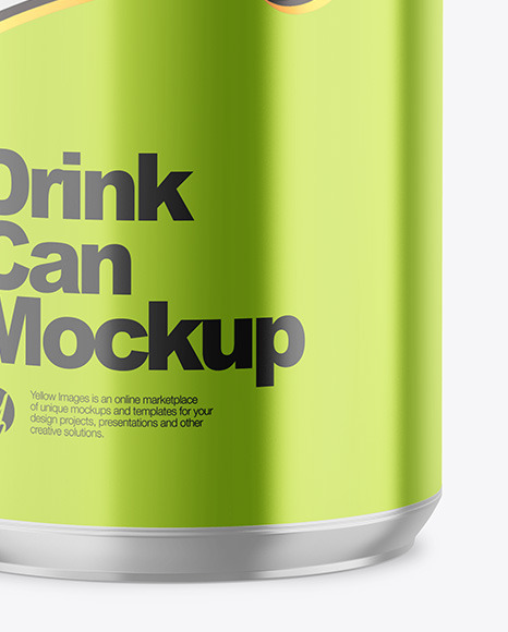330ml Glossy Metallic Drink Can Mockup PSD #6