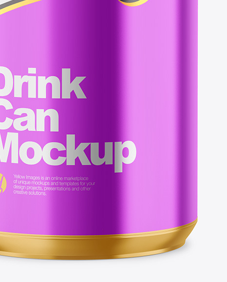 330ml Glossy Metallic Drink Can Mockup PSD #5