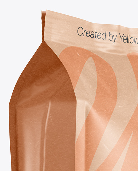Kraft Coffee Bag Mockup   Halfside View PSD #2