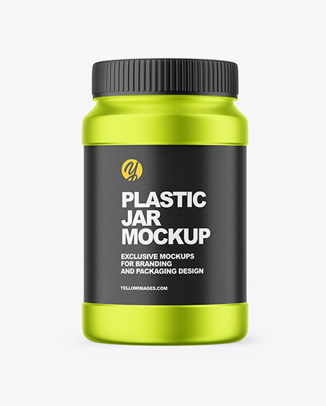 Metallized Plastic Jar Mockup PSD #2
