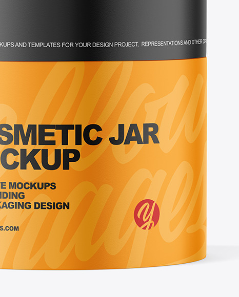 Matte Cosmetic Jar with Wood Cap Mockup PSD #5