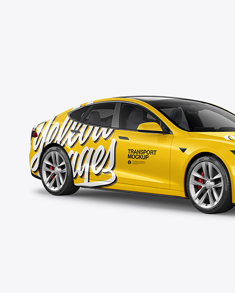 Electric Executive Car Mockup   Half Side View PSD #2