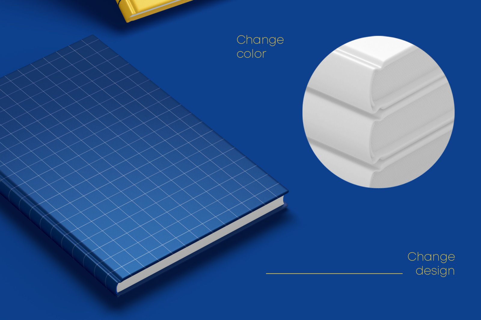 Book Cover Mockup Set on Yellow Images Creative Store