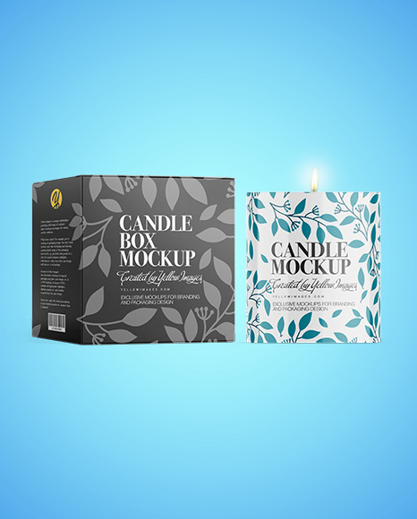 Glossy Candle w  Textured Box Mockup PSD #2